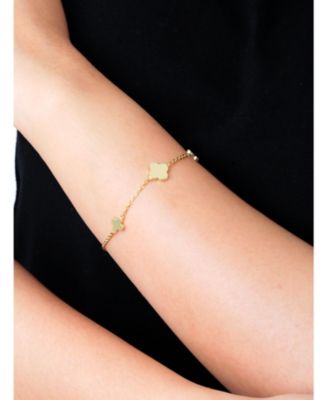 Clover Chain Bracelet in 14K Gold, 6.5 in adj to 7.5 in, approx. 3.2 grams