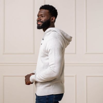 Men's Long Sleeve Henley Sweater Hoodie