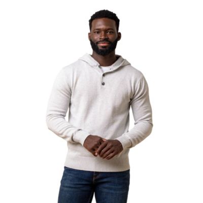 Men's Long Sleeve Henley Sweater Hoodie
