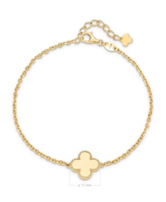 Clover Chain Bracelet in 14K Gold, 6.5 in adj to 7.5 in, approx. 2.4 grams