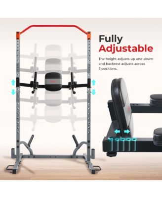 Adjustable Captains Chair Multi-Function Dip Station, Push-Up, Leg Raises & Core Workout Attachment with Adjustable Height