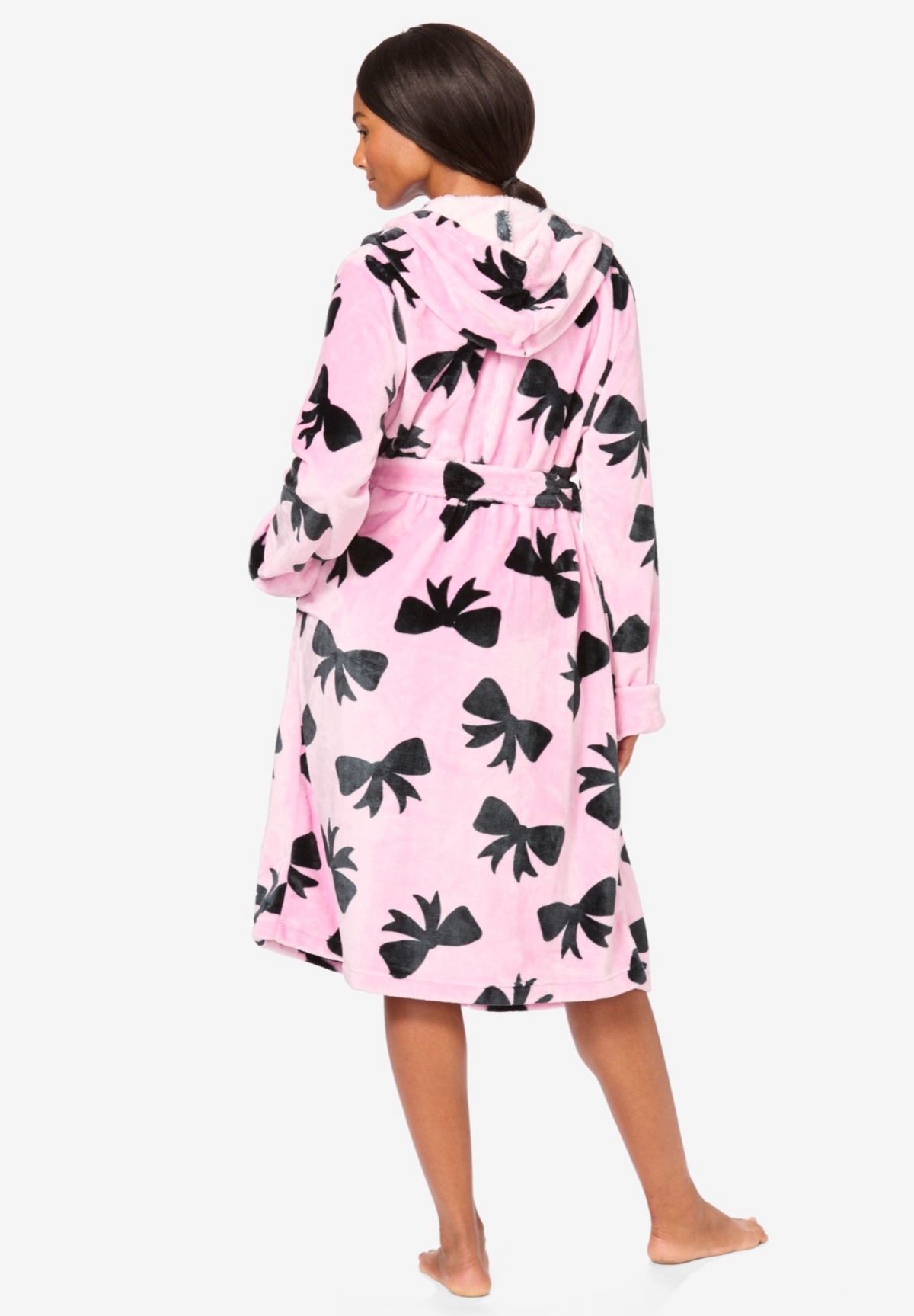Dreams & Co. Plus Plush Hooded Wrap Robe