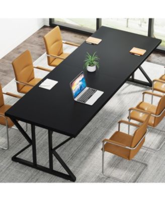 78.7-Inch Executive Desk, Large Computer Office Desk Workstation, Modern Study Writing Table Business Furniture for Home Office