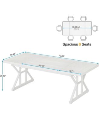 6FT Conference Table, 70.86 L x 31.49 W x 29.52 H Inches Rectangle Meeting Room Table, Rustic Wood Seminar Table Executive Desk