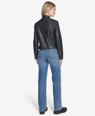 Women's Marlette quilted lamb leather scuba jacket