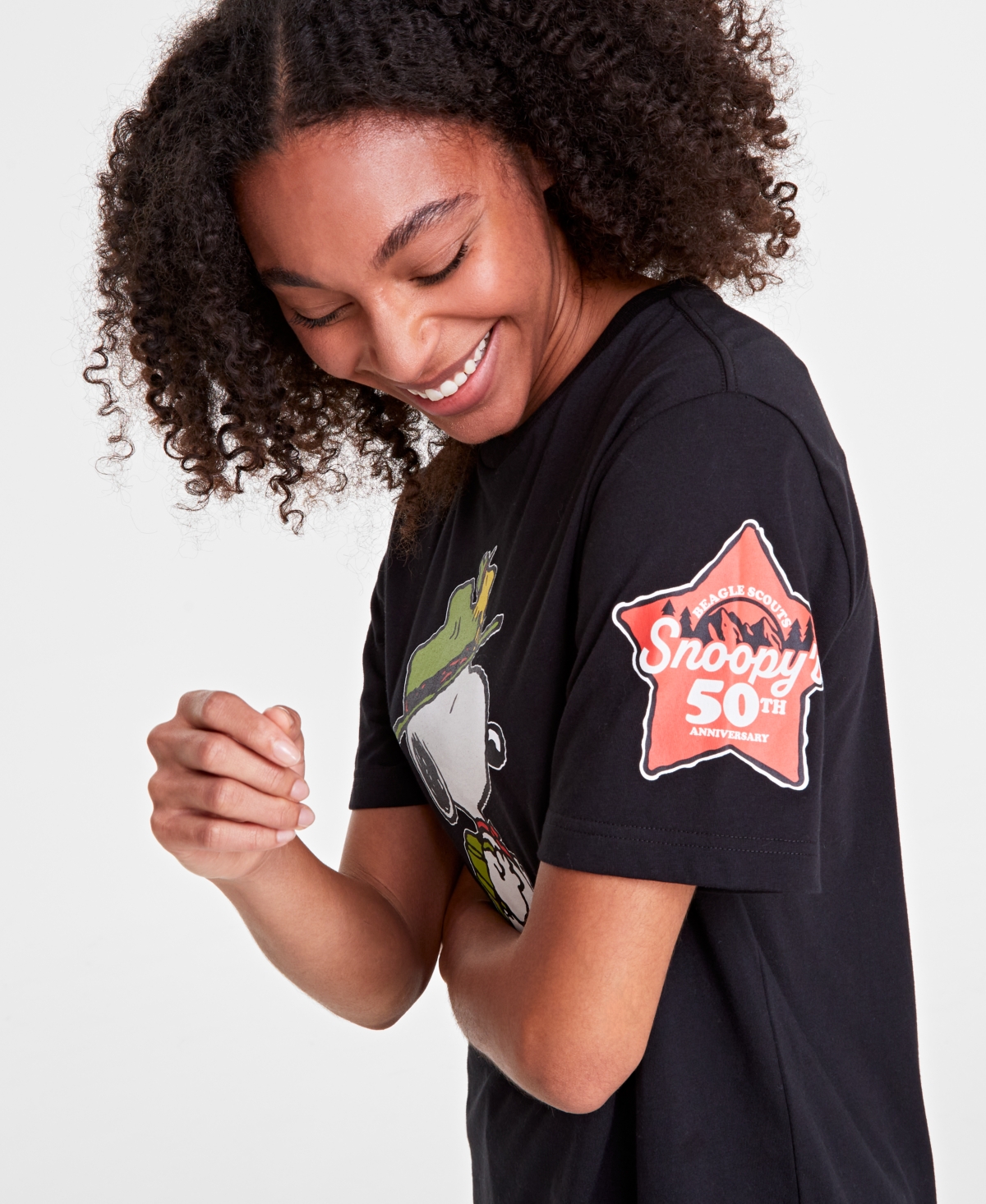 Macy's Unisex Beagle Scout Snoopy Graphic T-Shirt, Created for Macy's - Blk1