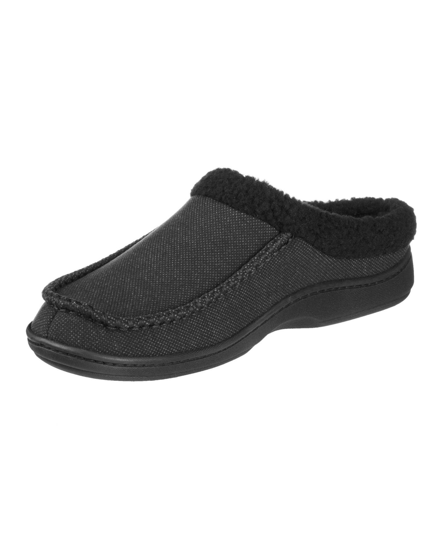 Мужские сабо Isotoner Lewis Clog Slippers with Memory Foam, цвет: Серо-бежевый — фото 11