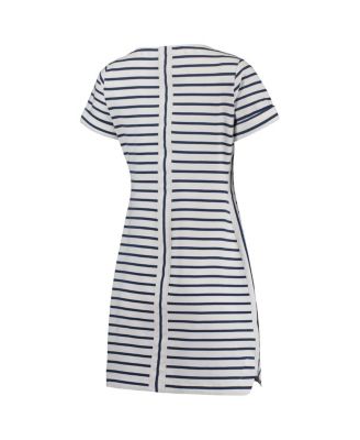 Women's White New England Patriots Tri-Blend Jovanna Striped Dress