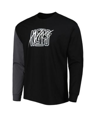 Men's Black Brooklyn Nets Courtside Versus Flight MAX90 Long Sleeve T-Shirt