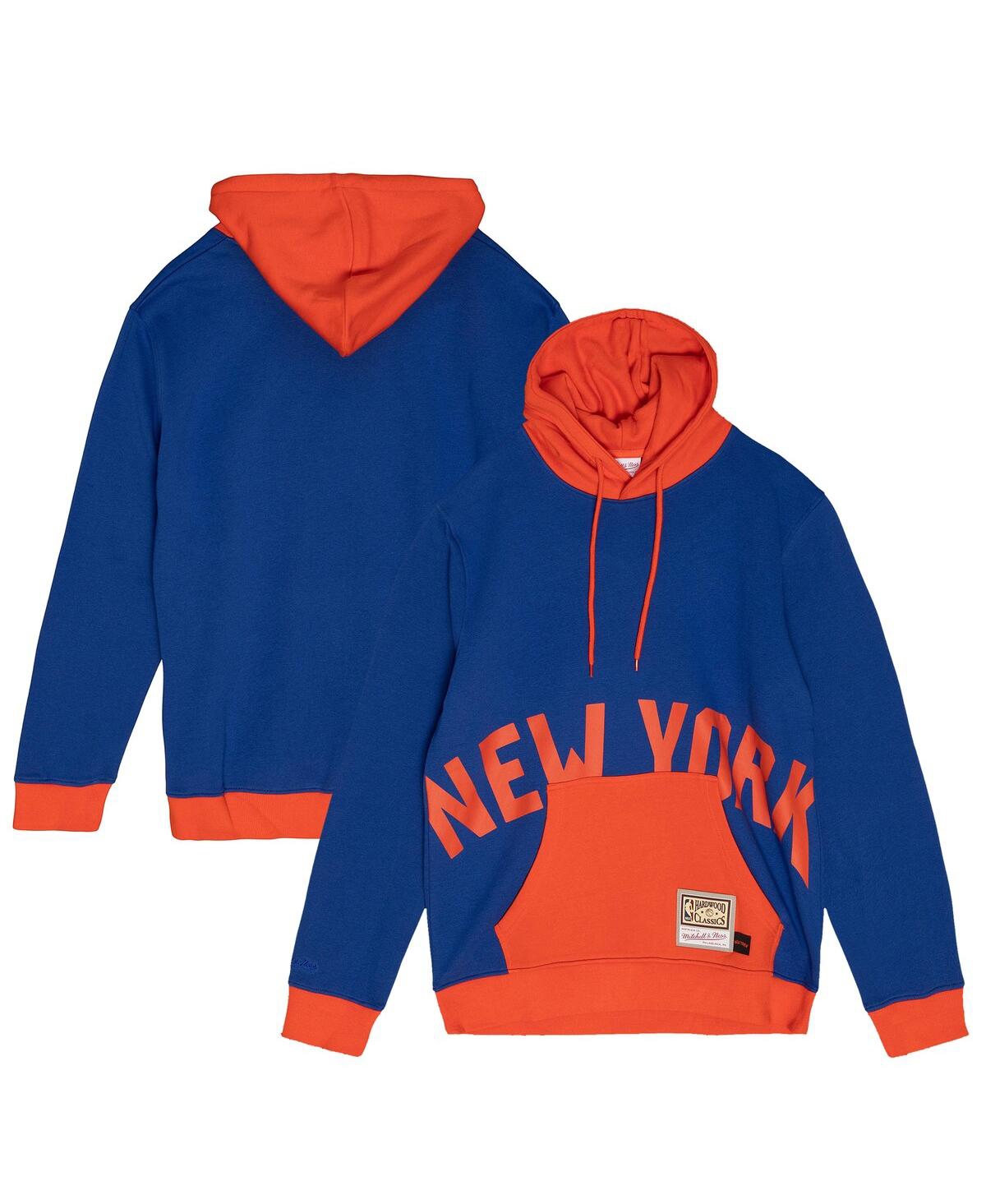 Men's Blue New York Knicks Hardwood Classics Big Face 5.0 Pullover Hoodie - Blue