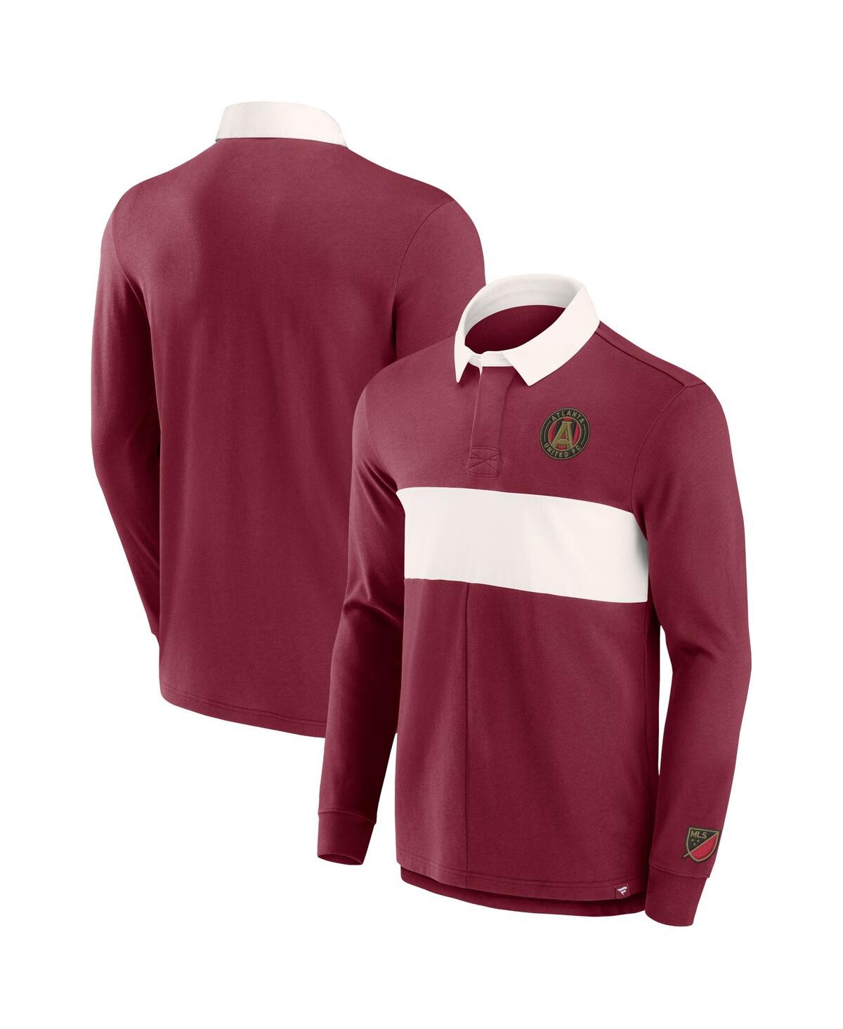 Fanatics Men's Red Atlanta United Fc Penalty Kick Long Sleeve Polo In Red