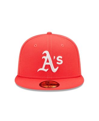 Men's Red Oakland Athletics Lava Highlighter Logo 59FIFTY Fitted Hat