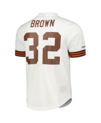 Men's Jim Brown White Cleveland Browns Retired Player Name & Number Mesh Top