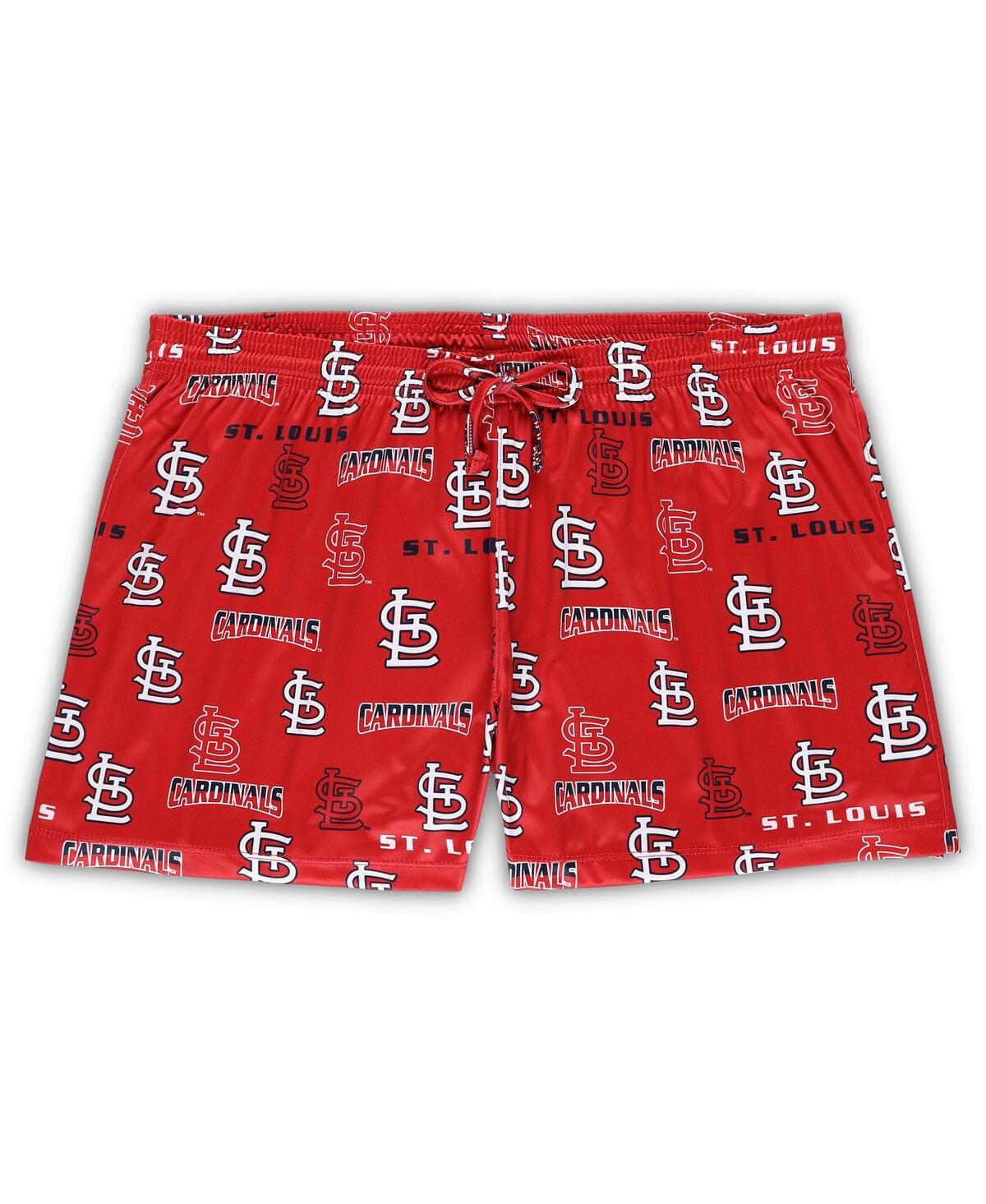 Concepts Sport Women's White/red St. Louis Cardinals Plus Size Tank Top Shorts Sleep Set In White,red