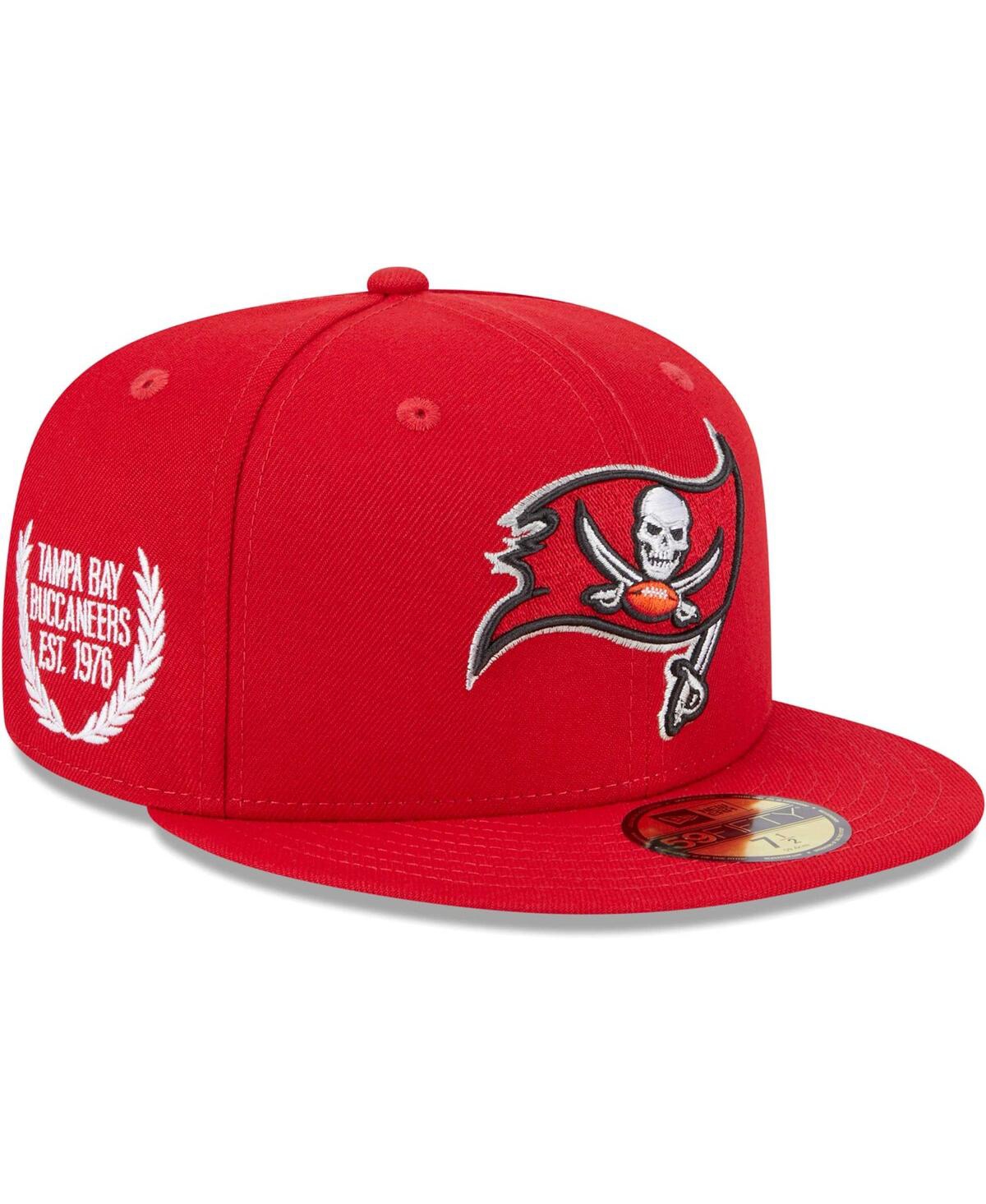 Shop New Era Men's Red Tampa Bay Buccaneers Camo Undervisor 59fifty Fitted Hat