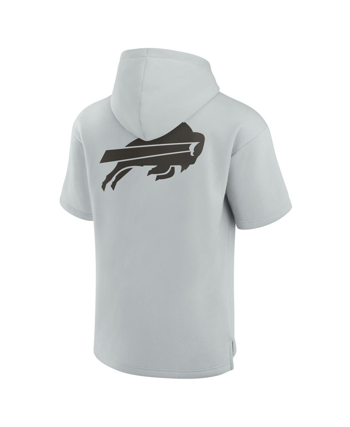 Fanatics Men's And Women's Gray Buffalo Bills Elements Super Soft Fleece Short Sleeve Pullover Hoodie In Gray