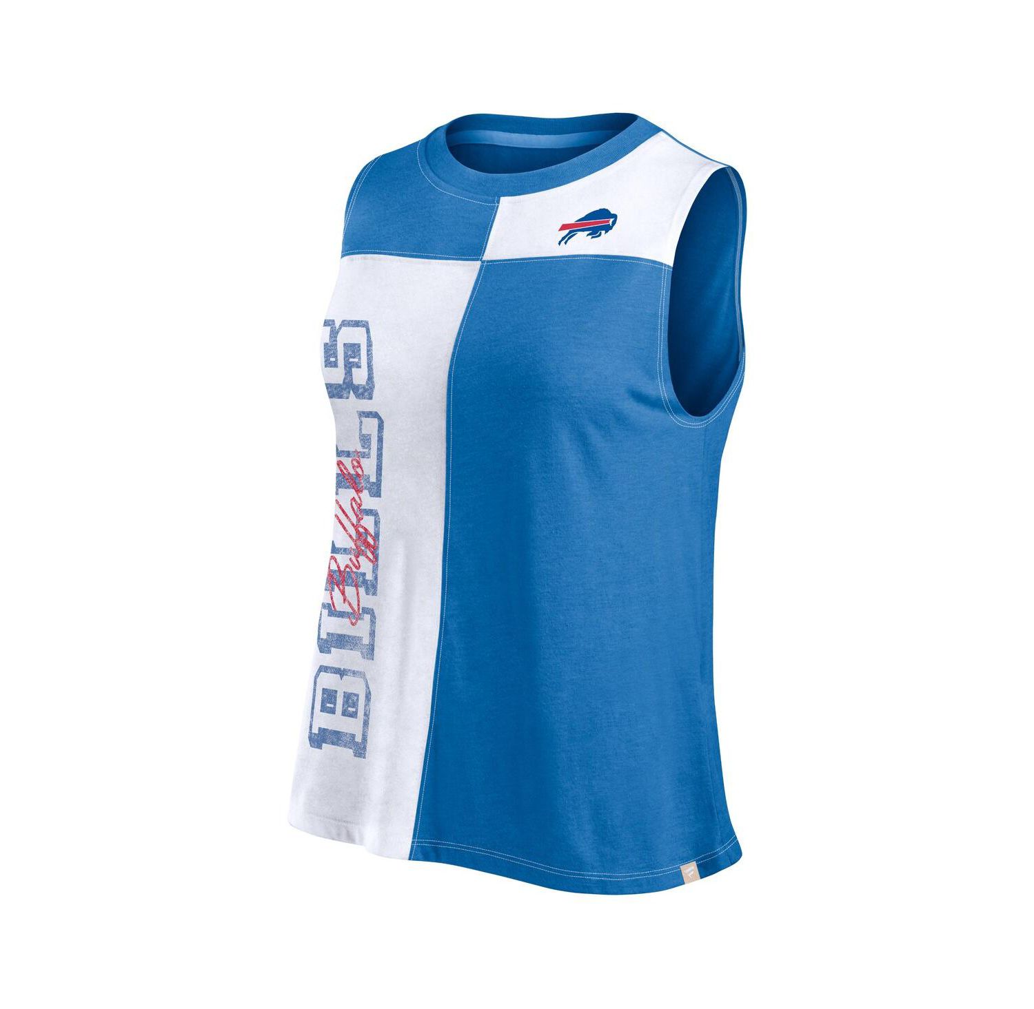 Women's Royal Buffalo Bills Script Color Block Tank Top