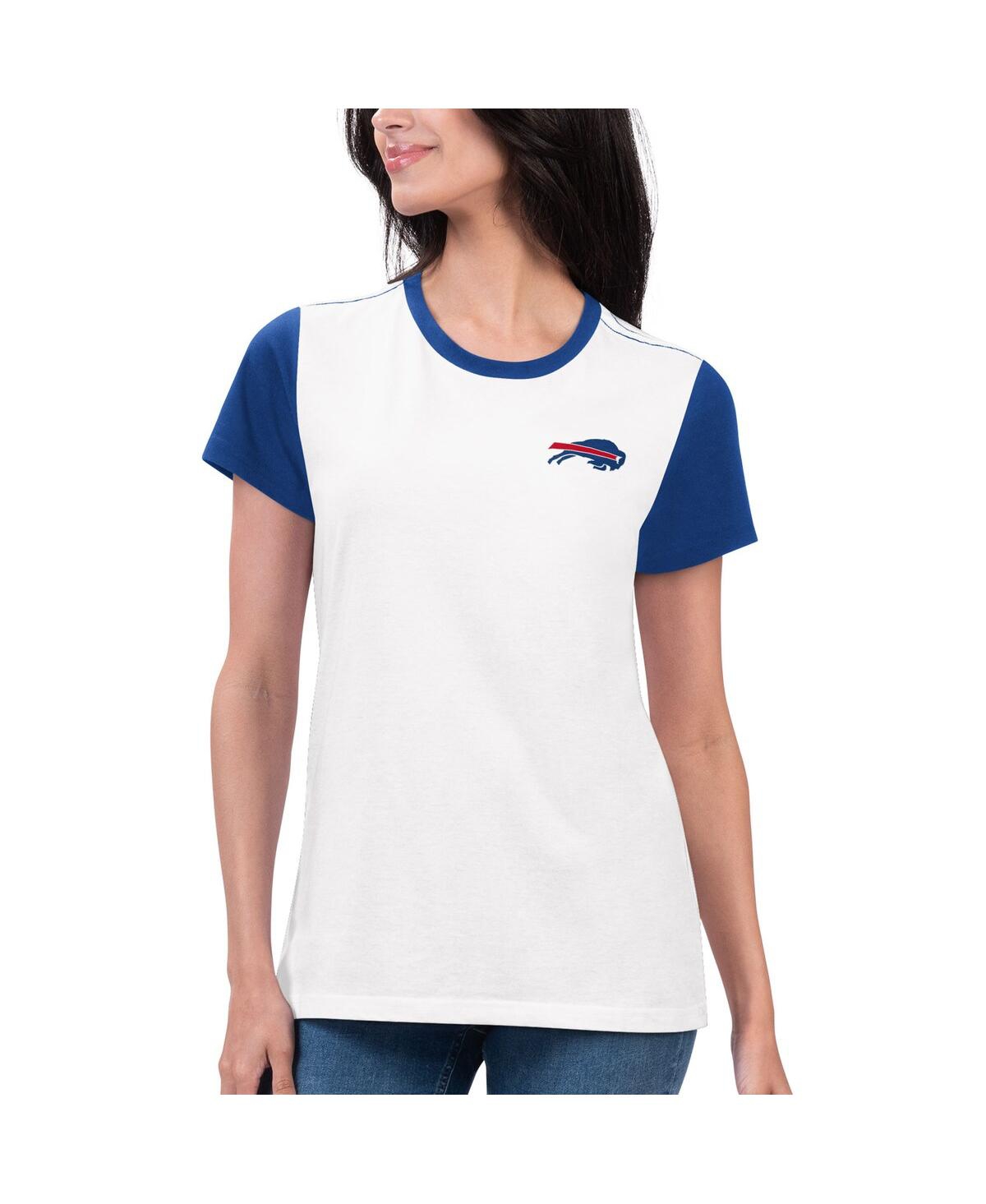 Women's White/Royal Buffalo Bills Fashion Illustration T-Shirt - White/Royal