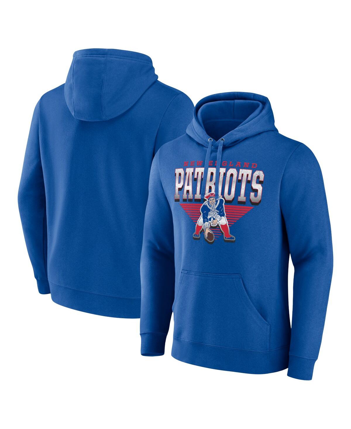 Fanatics Men's Royal New England Patriots Geometric Chrome Pullover Hoodie In Royal