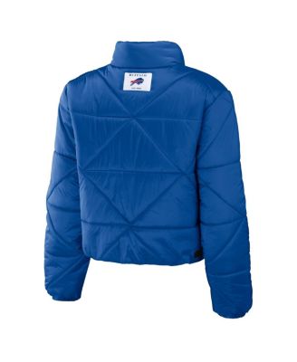 Women's Royal Buffalo Bills Cropped Puffer Full-Zip Jacket