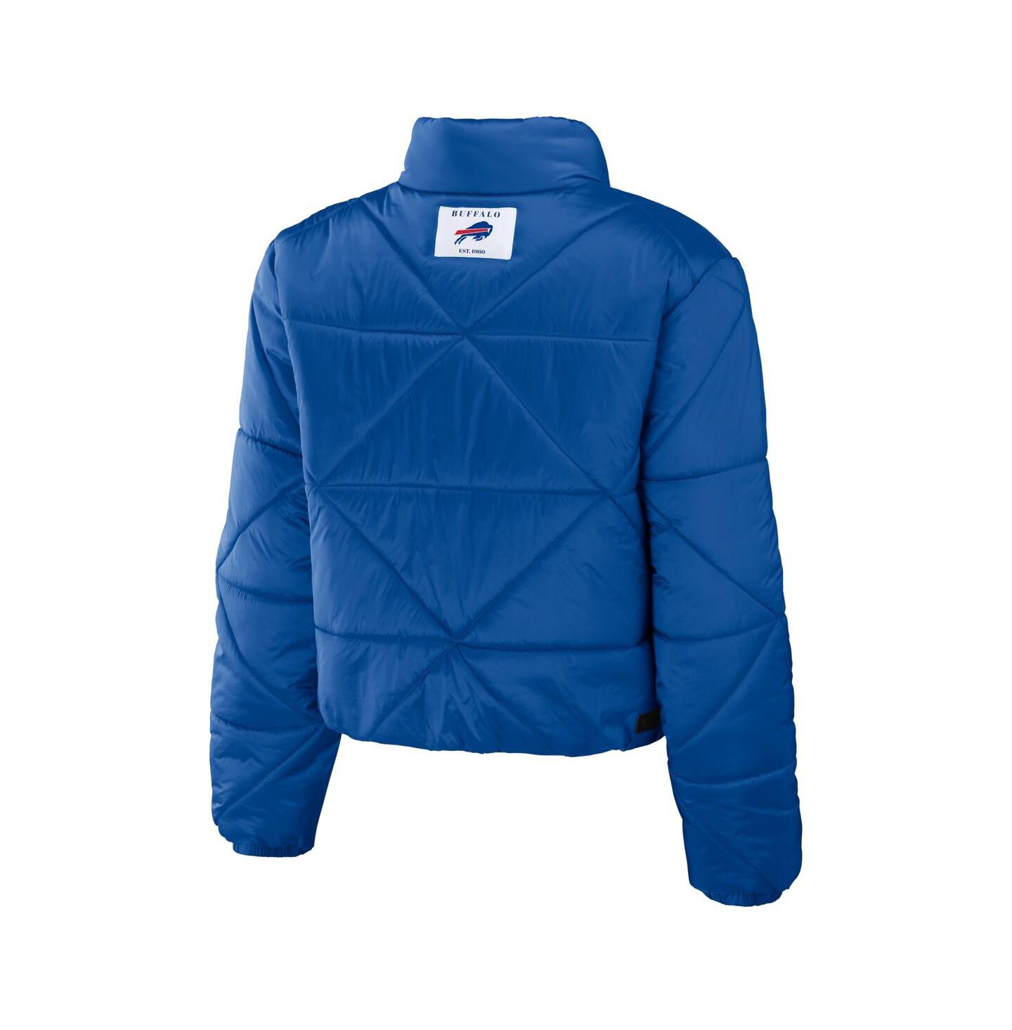 Женская куртка WEAR by Erin Andrews Royal Buffalo Bills Cropped Puffer Full-Zip — фото 2