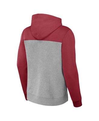 Men's Heather Gray Arizona Cardinals Color Blocked Pullover Hoodie