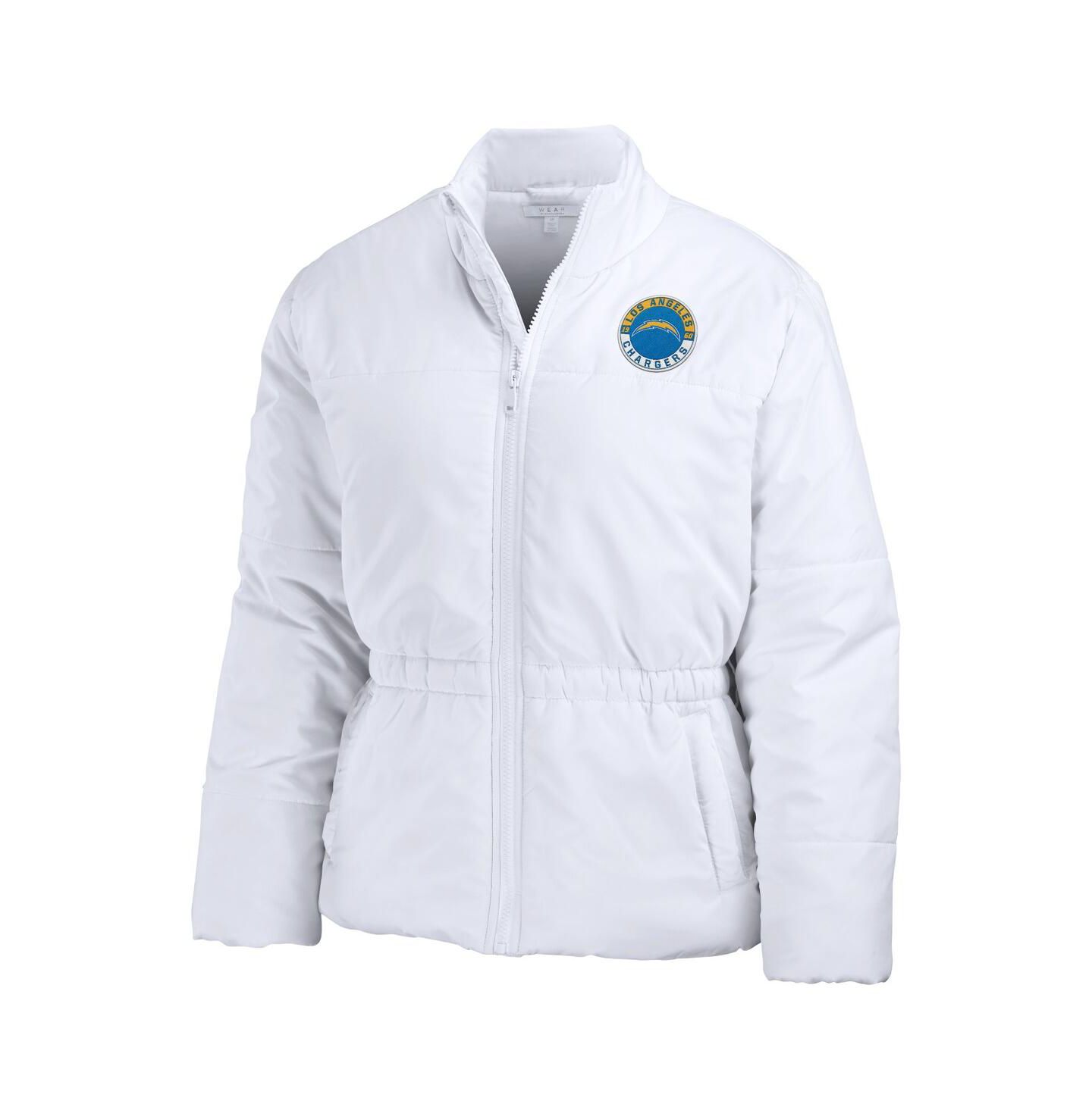 Женская куртка WEAR by Erin Andrews White Los Angeles Chargers Packaway Full-Zip Puffer — фото 2