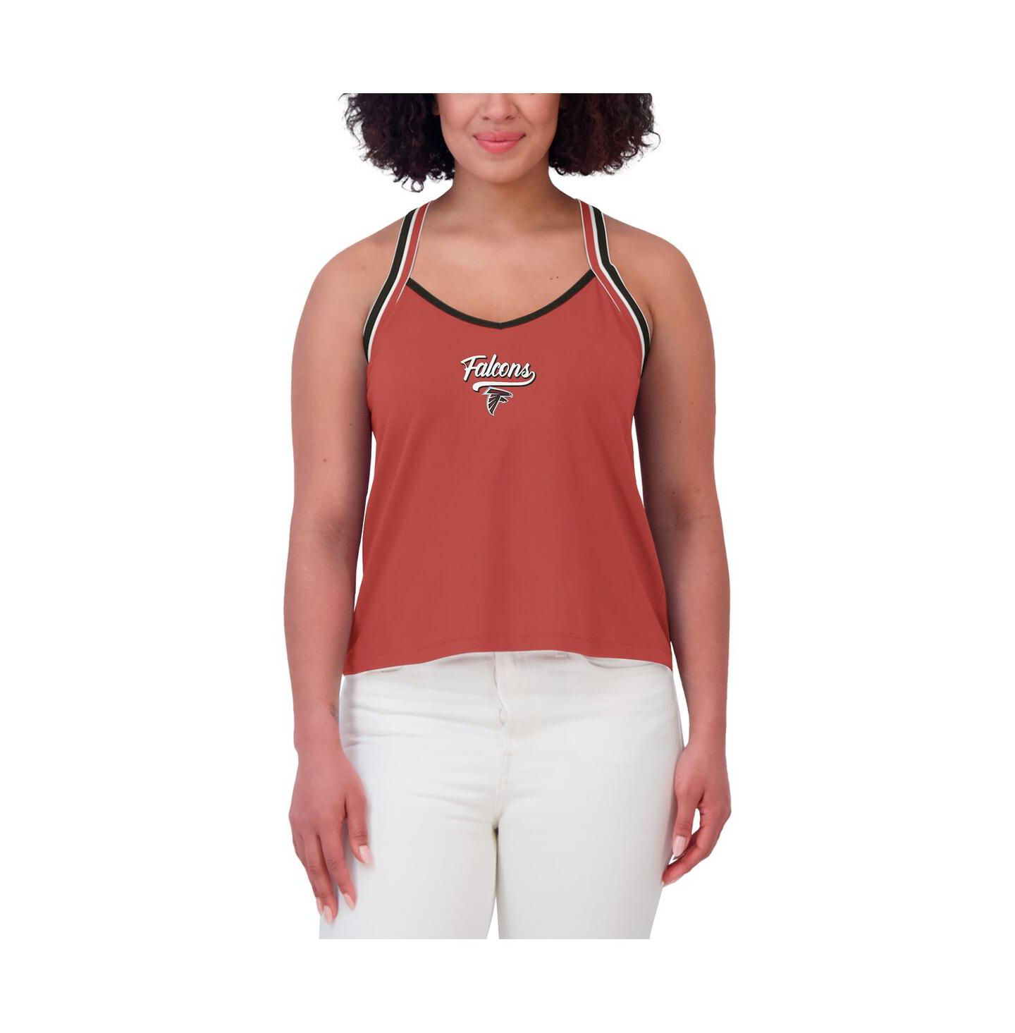 Женский топ WEAR by Erin Andrews Red Atlanta Falcons Cross Strap Tri-Blend — фото 2