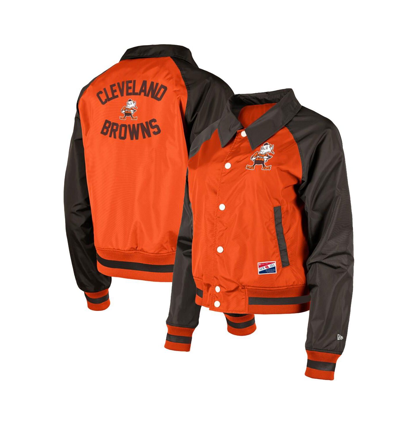 Женская куртка New Era Orange Cleveland Browns Coaches Raglan Full-Snap — фото 1