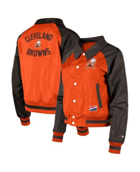 Женские куртки New Era Women's Orange Cleveland Browns Coaches Raglan Full-Snap Jacket