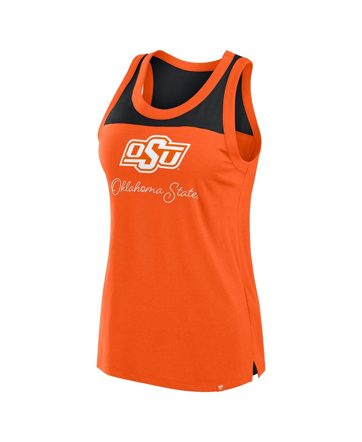 Fanatics Women's Orange Oklahoma State Cowboys Crosley Colorblock Tank Top In Orange