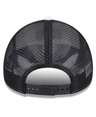 Men's White/Black Sacramento Kings Court Sport Foam A-Frame 9FORTY Adjustable Trucker Hat