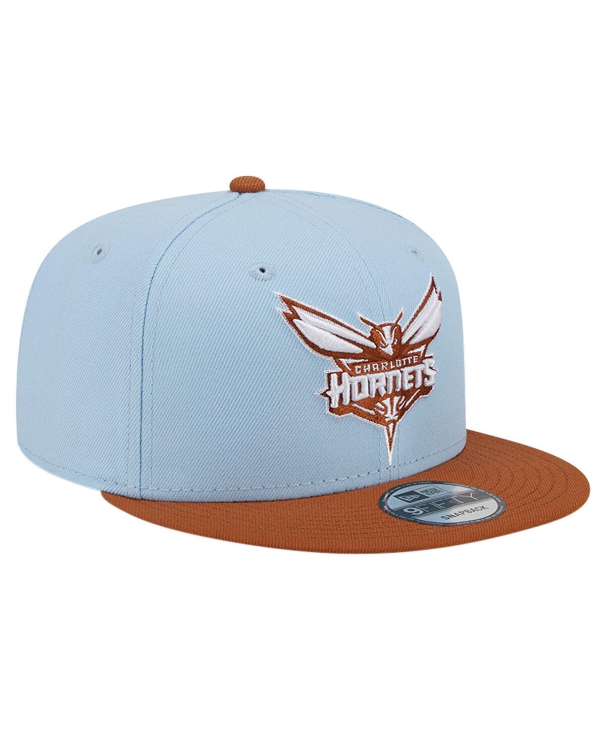 NEW ERA MEN'S LIGHT BLUE/BROWN CHARLOTTE HORNETS 2-TONE COLOR PACK 9FIFTY SNAPBACK HAT 