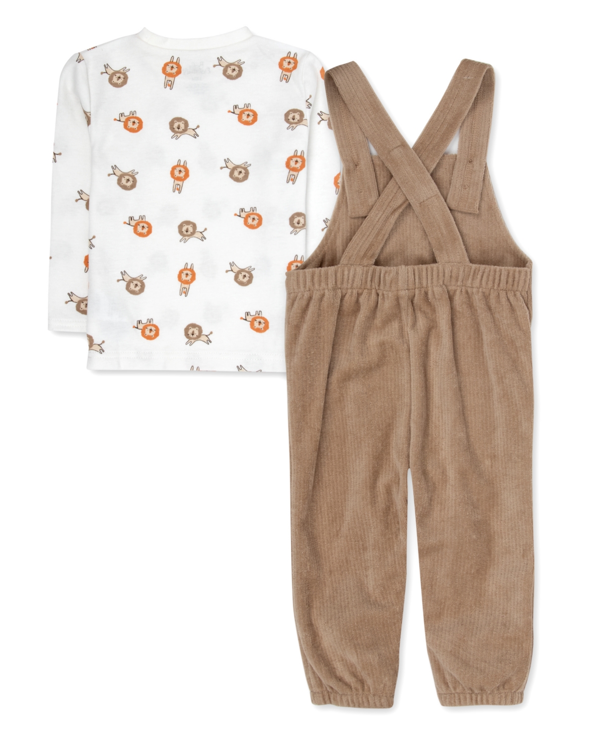 Baby Essentials Baby Boy Lion Overall and Long Sleeve T-shirt, 2 Piece Set