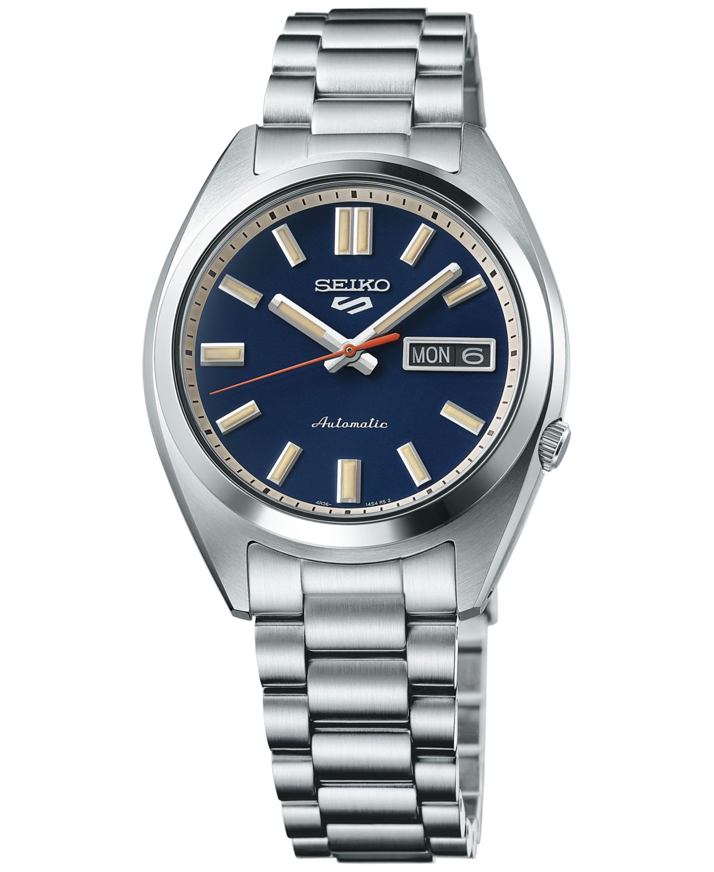 Мужские часы Seiko Automatic 5 Sports Midsize Stainless Steel Bracelet Watch 37mm — фото 1