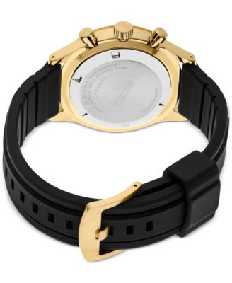 Men's Chronograph Essentials Black Silicone Strap Watch 43mm