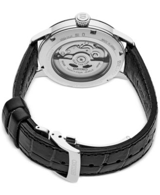 Men's Automatic Presage Cocktail Time Black Leather Strap Watch 40mm