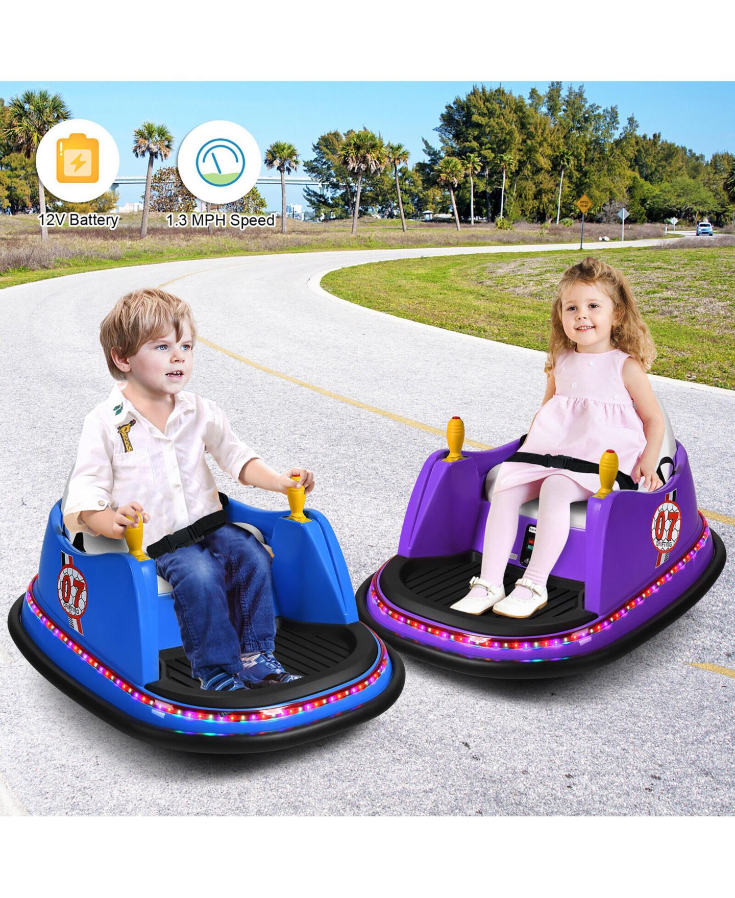 Детская игрушка Gymax 360-Degree Spin Remote Control Ride-On Bumper Car, цвет: Жёлтый, вариант 1 — фото 7
