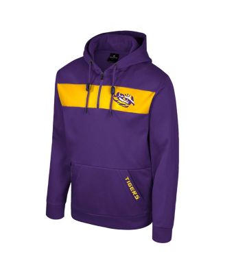 Men's Purple LSU Tigers Quarter-Zip Hoodie