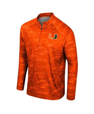 Men's Orange Miami Hurricanes Carson Raglan Quarter-Zip Jacket