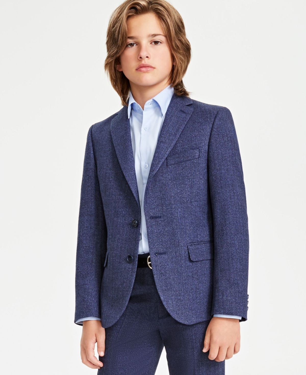 Big Boys Herringbone Classic Fit Stretch 2-Piece Suit