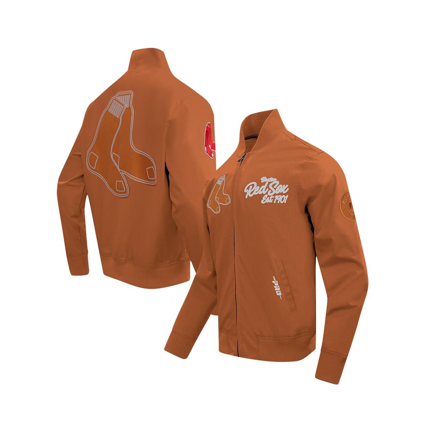 Мужская куртка Pro Standard Brown Boston Red Sox Paint The City Twill Full-Zip — фото 1