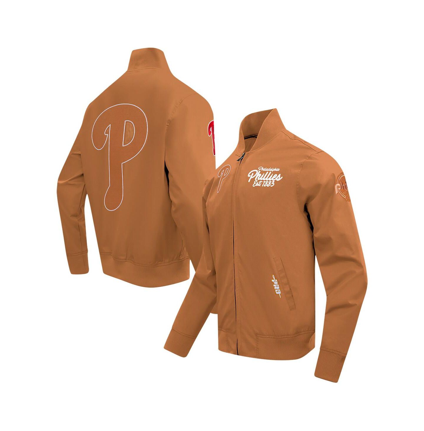 Мужская куртка Pro Standard Brown Philadelphia Phillies Paint The City Twill Full-Zip — фото 1