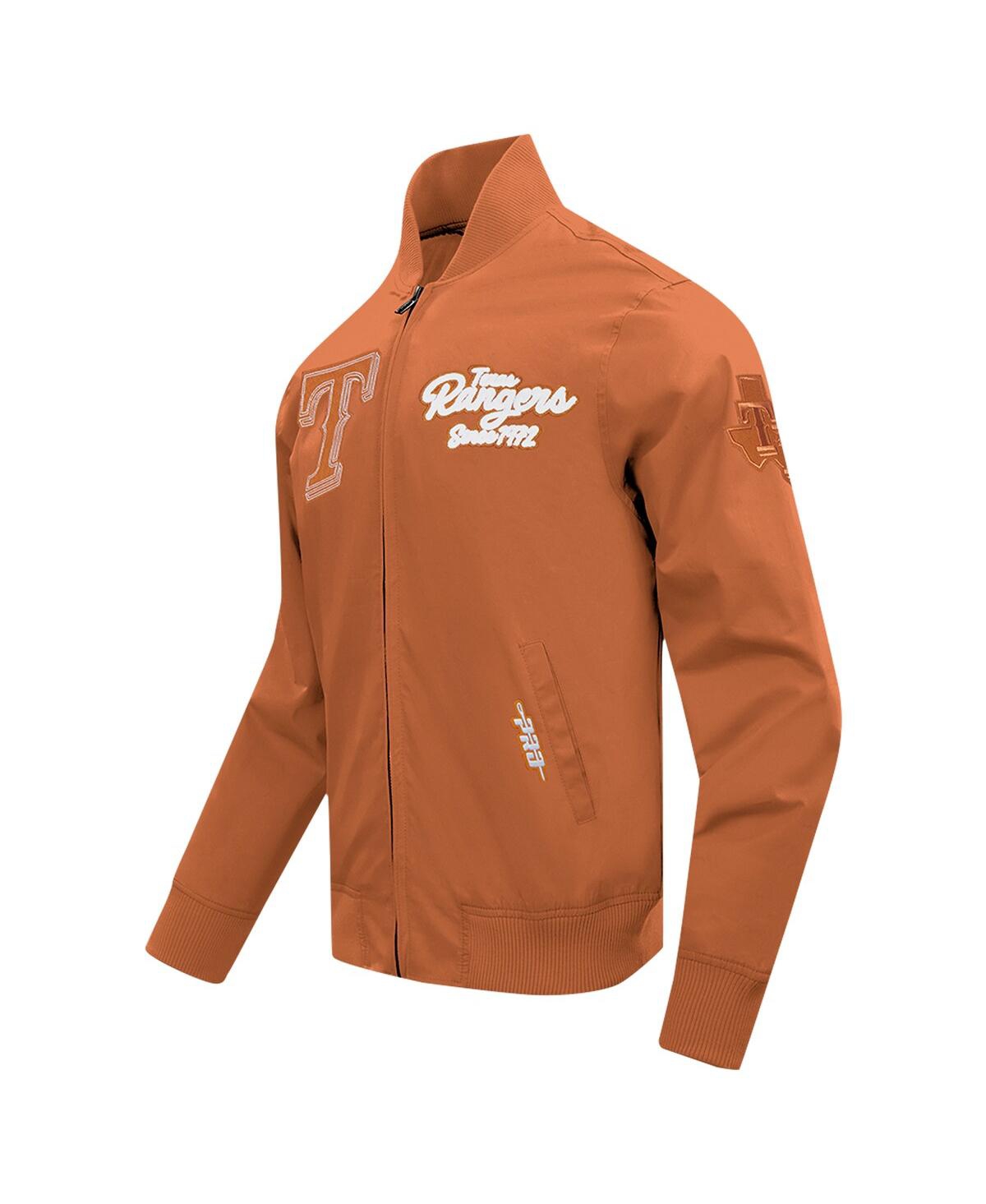 Pro Standard Men's Brown Texas Rangers Paint The City Twill Full-zip Jacket In Brown