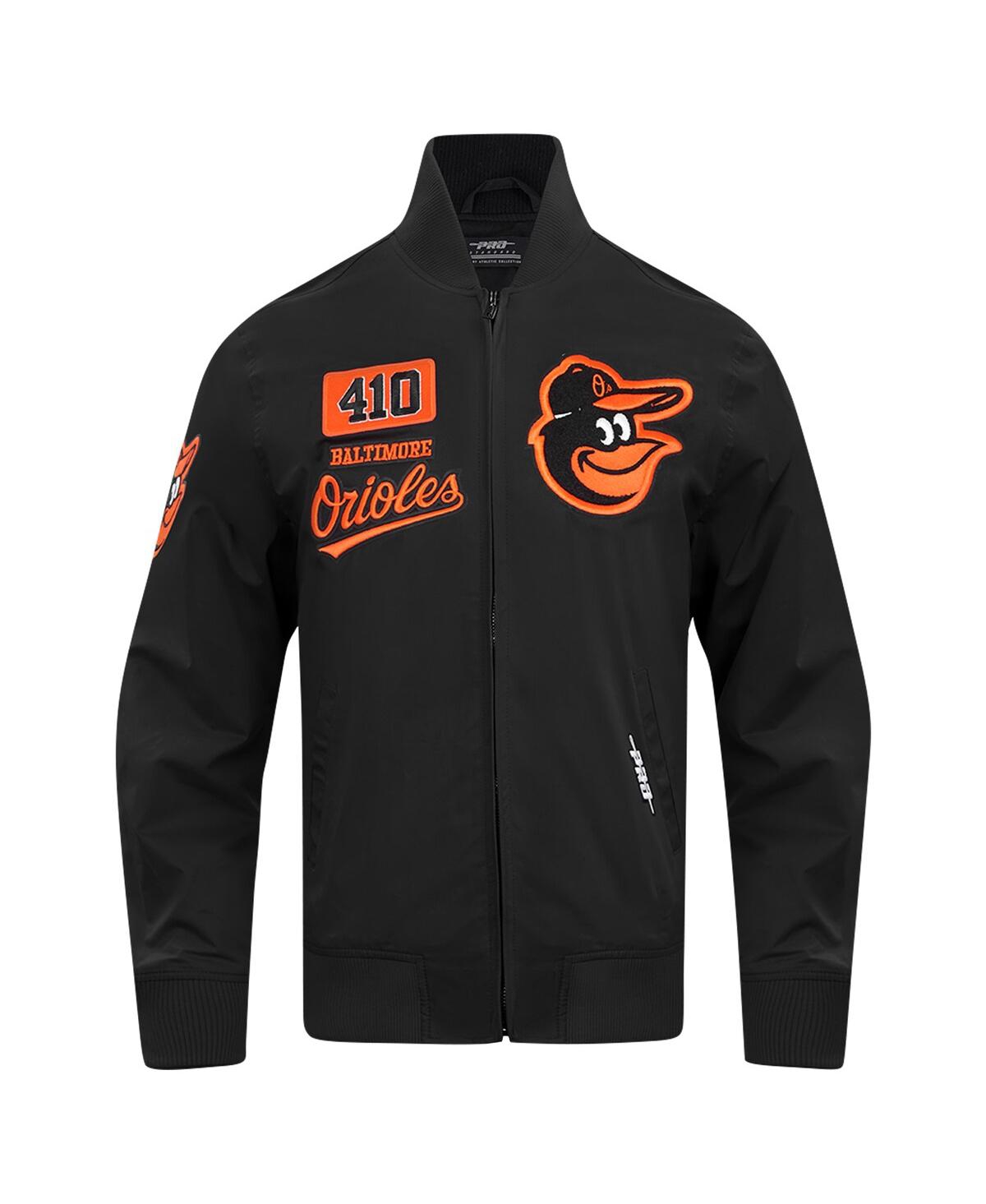 PRO STANDARD MEN'S BLACK BALTIMORE ORIOLES AREA CODE TWILL FULL-ZIP JACKET 