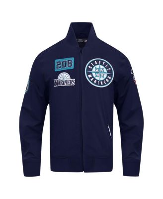 Men's Navy Seattle Mariners Area Code Twill Full-Zip Jacket