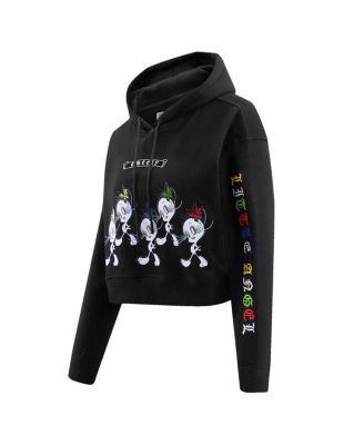 Women's Looney Tunes Tweety Bird Cropped Pullover Hoodie