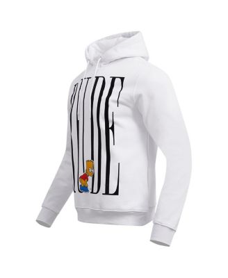 Men's White The Simpsons Bart Simpson Eat My Shorts Pullover Hoodie