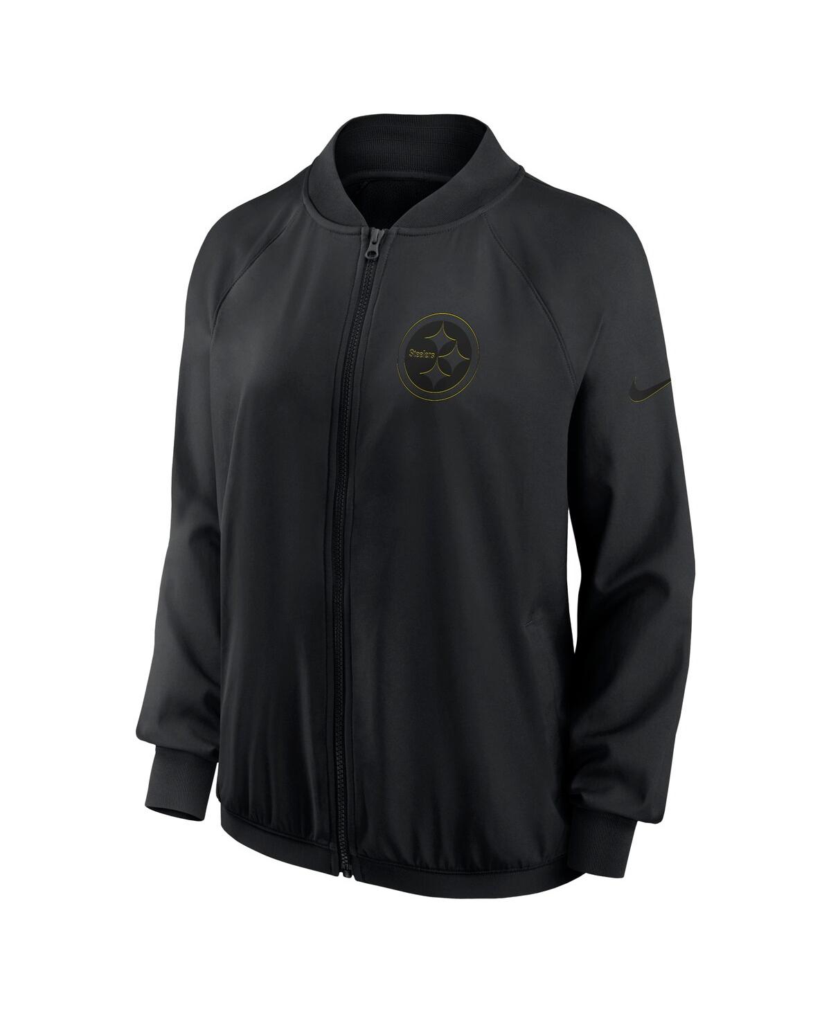 Nike Women'sPittsburgh Steelers Raglan Full-Zip Jacket - Black