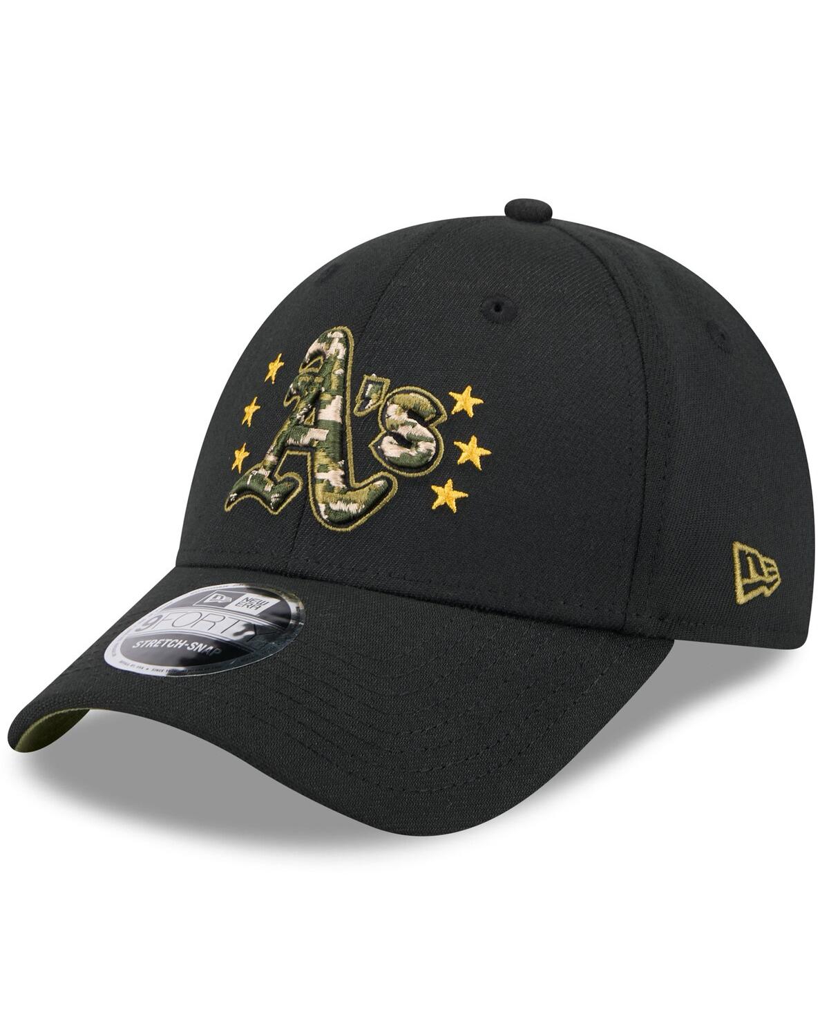 New Era Big Boys And Girls Black Oakland Athletics 2024 Armed Forces Day 9forty Adjustable Hat In Black